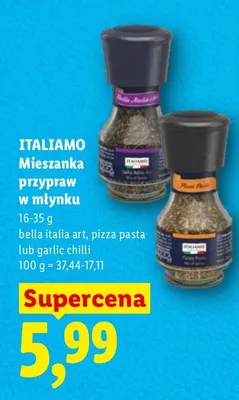 Mieszanka przypraw w młynku bella italia art, pizza pasta promocja w Lidl