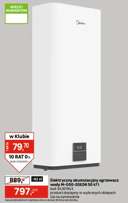 Elektryczny akumulacyjny ogrzewacz wody Midea M-D50-20ED6 50 47 l promocja w Leroy Merlin