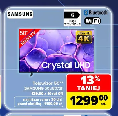 Telewizor 50" Samsung 50U8072F promocja w Carrefour