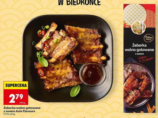 Żeberka wolno gotowane z sosem Asia Flavours promocja w Biedronka