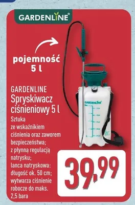 Spryskiwacz ciśnieniowy GARDENLINE 5l promocja w Aldi