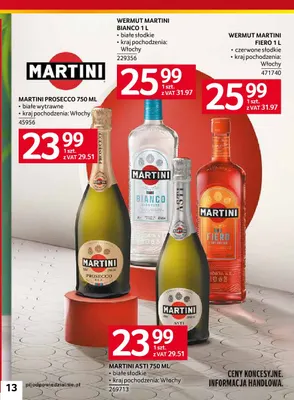 Wino musujące Martini Prosecco promocja w Selgros