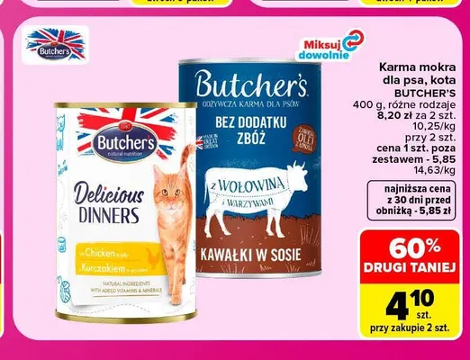 Karma mokra dla psa Butcher's z wołowiną i warzywami promocja w Carrefour