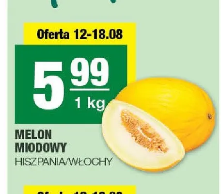Melon miodowy Hiszpania Włochy promocja w SPAR