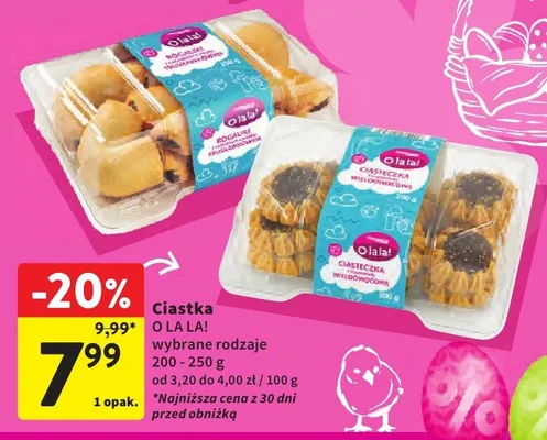 Ciastka wybrane rodzaje promocja w Intermarche