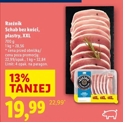 Schab bez kości, plastry, XXL promocja w Lidl