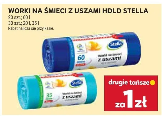 Worki na śmieci z uszami promocja w Stokrotka