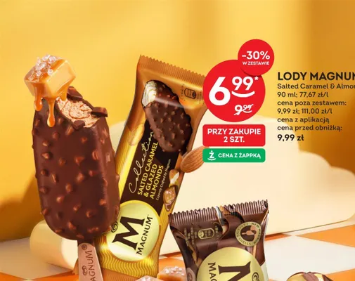 Lody Magnum Salted Caramel & Glazed Almonds promocja w Żabka