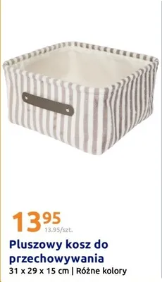 Pluszowy kosz do przechowywania 31x29x15 cm, różne kolory promocja w Action