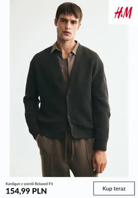 Kardigan z szenili Relaxed Fit H & M promocja w H&M