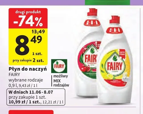 Płyn do naczyń Fairy Cytryna promocja w Intermarche