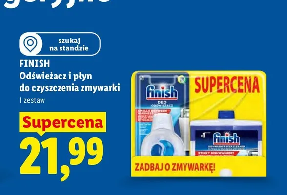 Zestaw odświeżacz i płyn do czyszczenia zmywarki Finish promocja w Lidl
