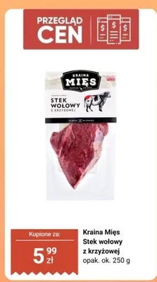 Stek wołowy z krzyżowej Kraina Mięs promocja w Biedronka