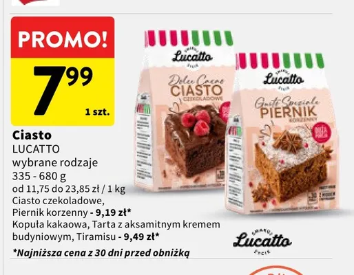 Tarta z aksamitnym kremem budyniowym Lucatto promocja w Intermarche
