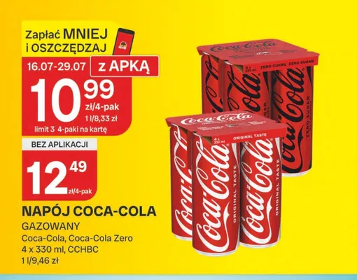 Napój gazowany Coca-Cola Original Taste 4-pak promocja w Chorten