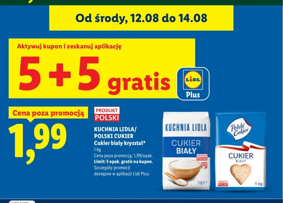Cukier biały kryształ Polski promocja w Lidl