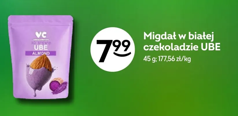 Migdał w białej czekoladzie Ube VC promocja w Żabka