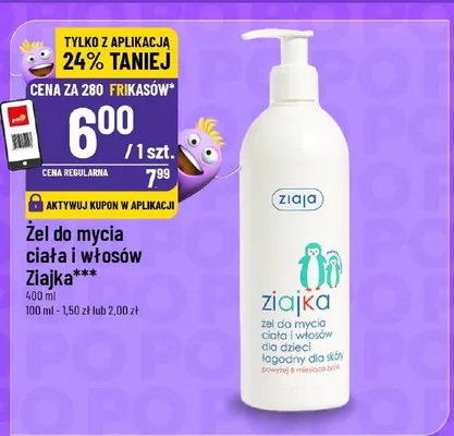 Żel do mycia ciała i włosów Ziajka promocja w POLOmarket