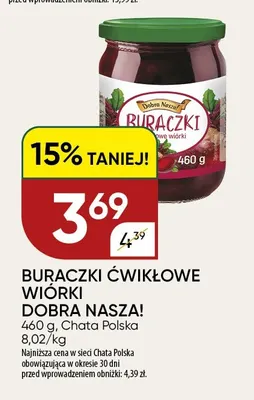 Buraczki ćwikłowe wiórki Dobra Nasza! promocja w Chata Polska