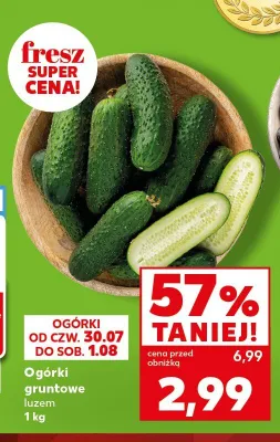 Ogórki gruntowe luzem promocja w Kaufland
