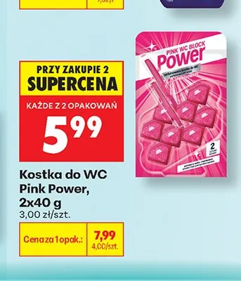 Kostka do WC Pink Power promocja w Biedronka