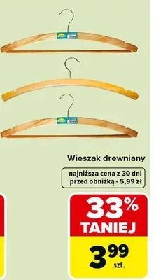 Wieszak drewniany promocja w Carrefour