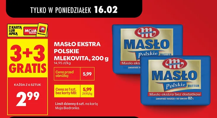 Masło ekstra polskie promocja w Biedronka