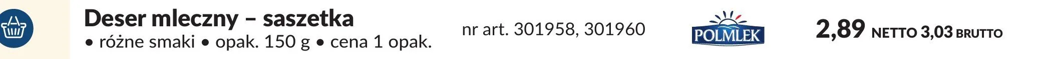 Deser mleczny - saszetka różne smaki promocja w Makro