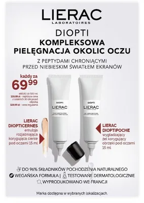 Wygładzający żel korygujący obrzęki pod oczami Lierac Dioptipoche promocja w Ziko Dermo