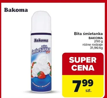 Bita śmietanka różne rodzaje promocja w Carrefour