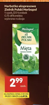 Herbatka ekspresowa Zielnik Polski Herbapol promocja w Delikatesy Centrum