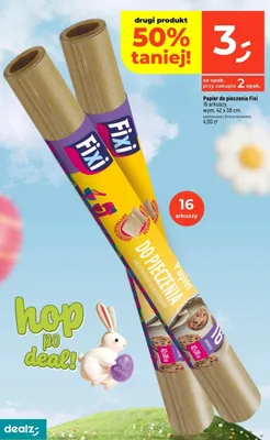 Papier do pieczenia 16 arkuszy, wym. 42 x 38 cm promocja w Dealz