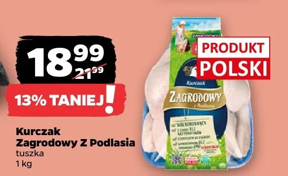 Kurczak Zagrodowy z Podlasia tuszka promocja w Netto