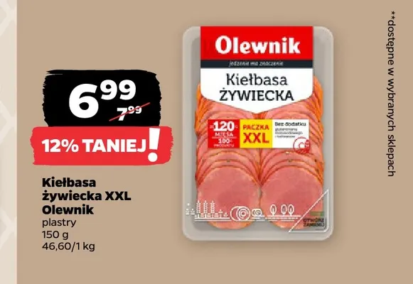 Kiełbasa żywiecka XXL Olewnik promocja w Netto