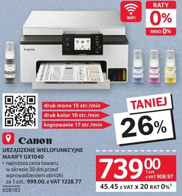 Urządzenie wielofunkcyjne Canon MAXIFY GX1040 promocja w Selgros
