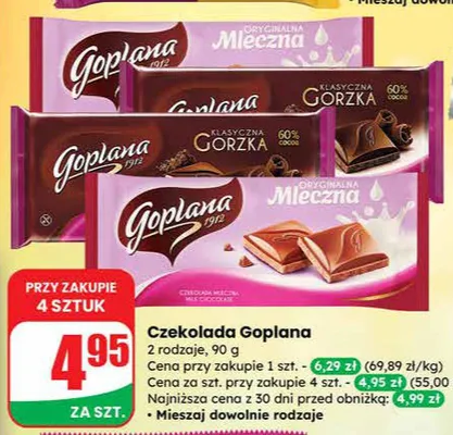 Czekolada mleczna z bakaliami Auchan różnorodne (logo czerwone) promocja w Dino