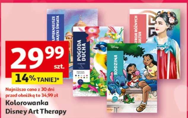 Kolorowanka Disney Art Therapy promocja w Auchan
