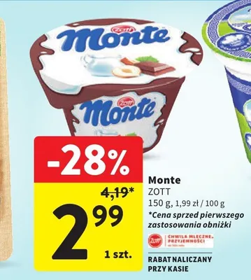 Deser Monte Zott promocja w Intermarche