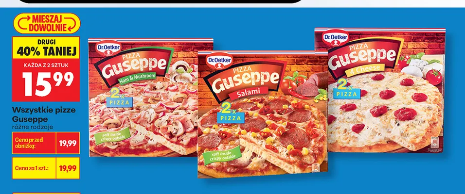 Pizza Guseppe 4 Cheese 2-pak Dr.Oetker promocja w Biedronka