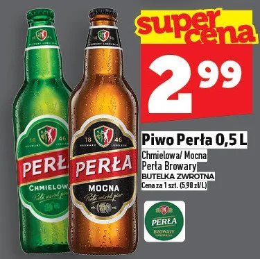 Piwo Perła 0,5l promocja w TOPAZ