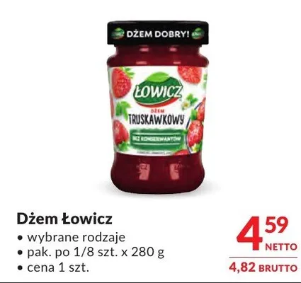 Dżem Łowicz wybrane rodzaje promocja w Makro