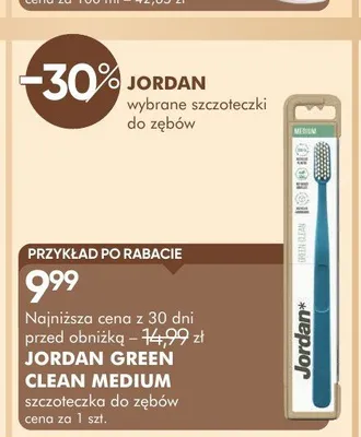 Szczoteczka do zębów JORDAN GREEN CLEAN MEDIUM promocja w Super-Pharm