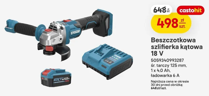 Beszczоtkowa szlifierka kątowa 18 V promocja w Castorama