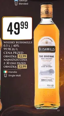 Whisky Bushmills 40% promocja w Dino