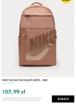 Plecak Nike NK ELMNTL BKPK - HBR promocja w 50 style