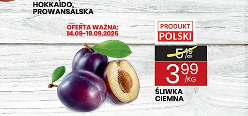 Śliwki ciemne promocja w Wafelek