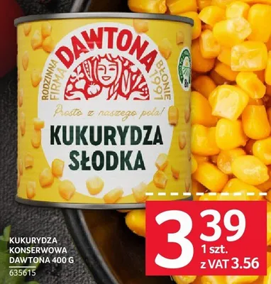 Kukurydza konserwowa Dawtona 400 g promocja w Selgros