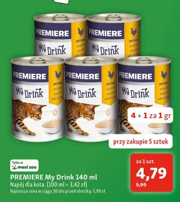 Napój dla kota PREMIERE My Drink promocja w MAXI ZOO