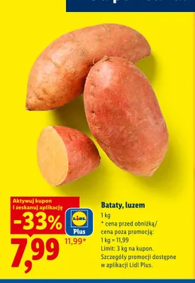 Bataty luzem promocja w Lidl