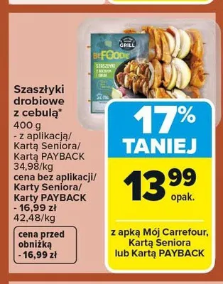 Szaszłyki drobiowe z cebulą promocja w Carrefour